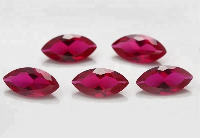 Synthetic Red Ruby Marquise 5x10mm To 7x14mm Faceted Loose Gemstone Calibrated - Image 4 of 4