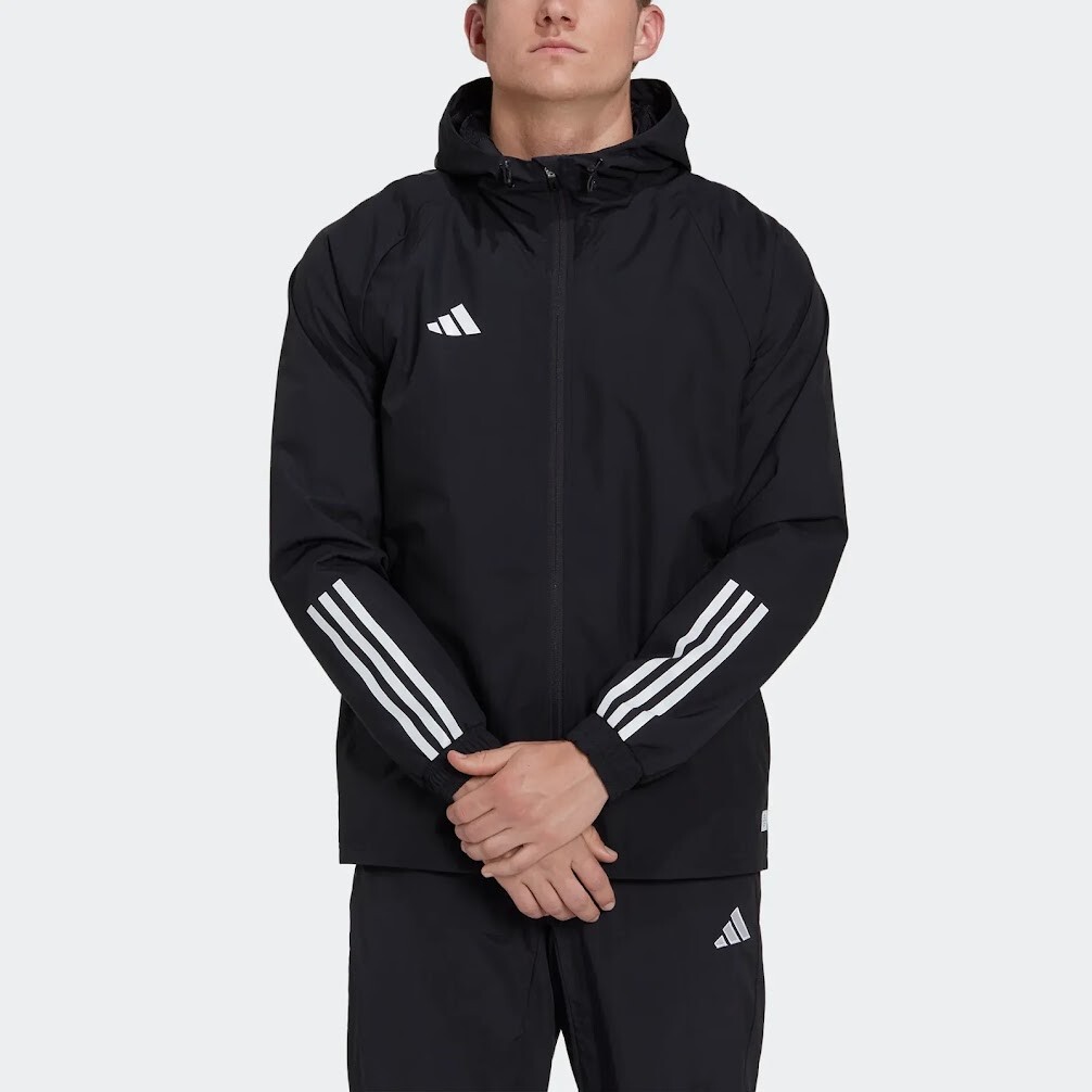 M Men Adidas Jacket Black Zip Pockets Rain All Weather M Men Adidas Jacket Black Zip Pockets Rain All Weather