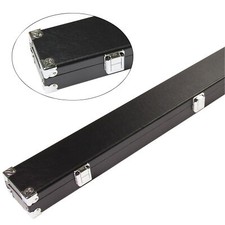 Long Hard BLACK Cue Case for 3pc 3/4 Snooker Cue REINFORCED CORNERS Foam Lined