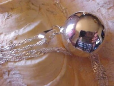 18"  STERLING SILVER 20MM JINGLE BALL  (ANGEL CALLER) SILVER  18" NECKLACE