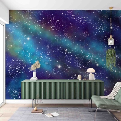 3D Sky Star Blue Light Halo Self-adhesive Removeable Wallpaper Wall Mural 202