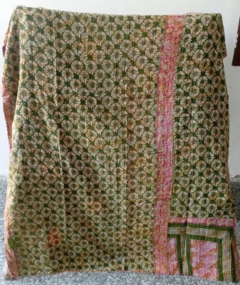 Indien Twin Size Handmade Quilt Kantha Bedspread Throw Blanket Ralli Gudari
