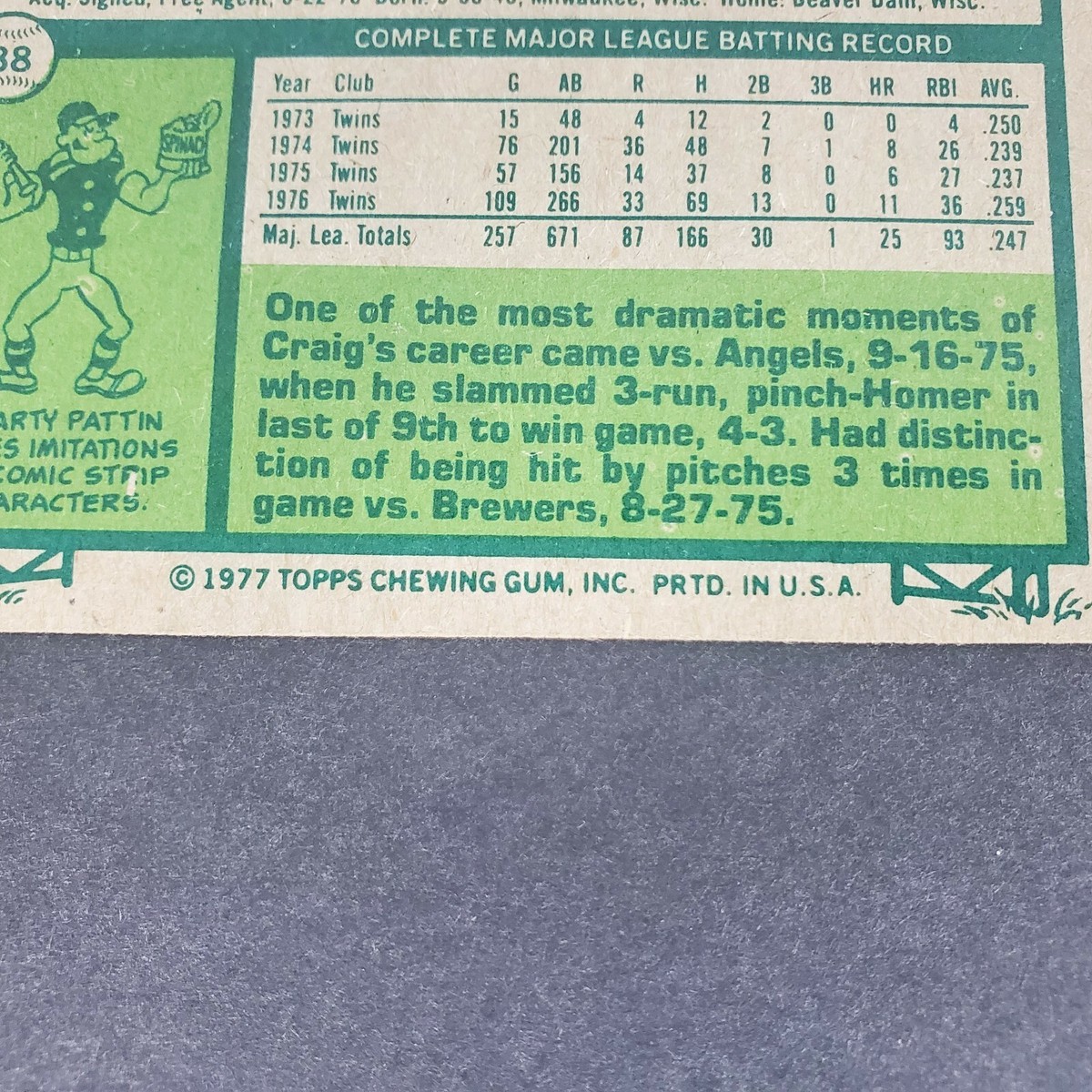 1977 Topps Set Break # 38 Craig Kusick | eBay
