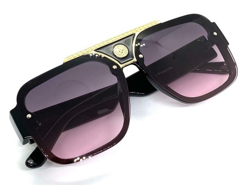 Classic Elegant Vintage Retro Hip Hop Rapper Style SUN GLASSES Large Black Frame - Picture 5 of 6
