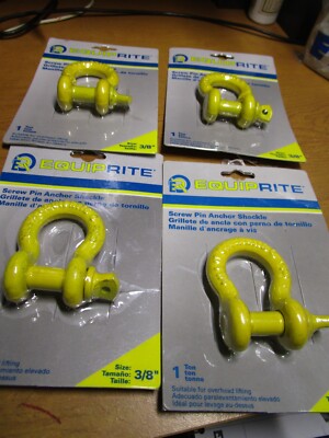 3/8'' 2000 lb-WLL Screw Pin Anchor Shackle QTY 4