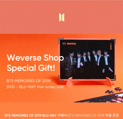 BTS MEMORIES OF 2019 BLU-RAY 6 DISC+7ea Photo+Frame+Photo Card+