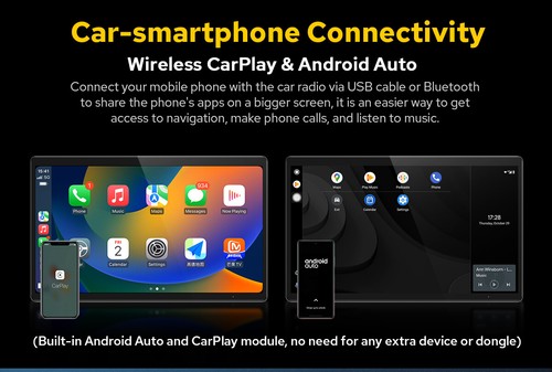 13,3 Zoll Qualcomm 8-Kern Android 12 Einzeln DIN Autoradio GPS 8+128GB 4G LTE FM - Bild 5 von 15