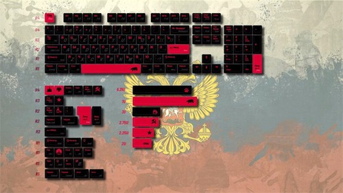 Red Black Russian keycap Mechanical keyboard Keycaps For Cherry MX High 108keys - 第 3/6 張圖片