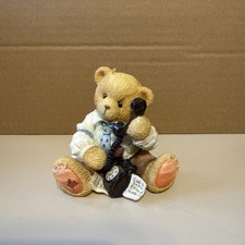 1996 Cherished Teddies Symbol of Membership Bear w/phone Enesco 1995 