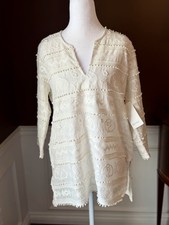 Karen Kane Petite Embroidered Tunic Off White PXS NWT MSRP $128
