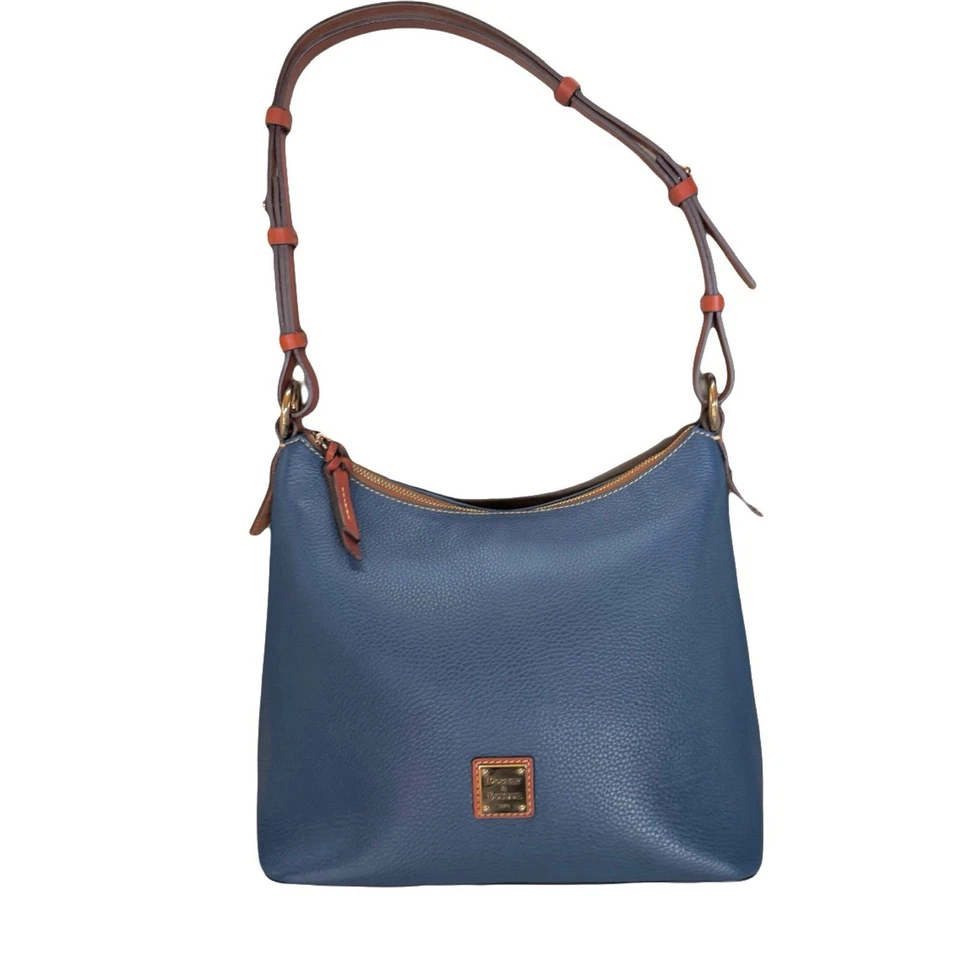 Dooney & Bourke Pebble Grain Leather Hobo in Denim Blue EUC - Image 2 of 4
