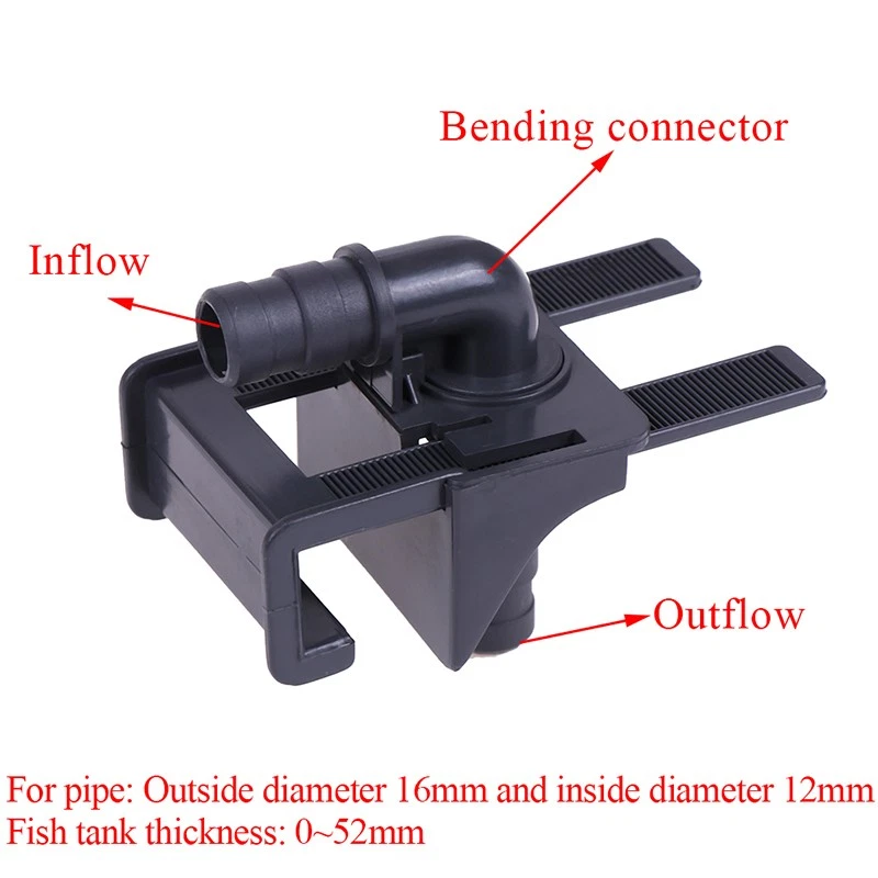 Aquarium Water Pipe Connector Fish Tank Mount Holder Inflow Outflow Stretchay3