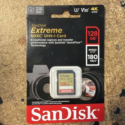 SanDisk Extreme 128GB Class 3 SDXC Memory Card - SDSDXVA-128G-GNCIN