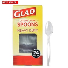 Versatile 24 Pack Clear Plastic Disposable Spoons - Perfect for Every Occasion