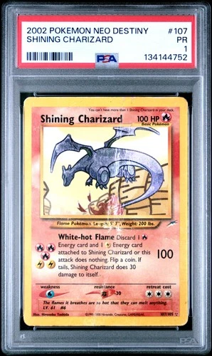 2002 POKEMON NEO DESTINY #107 SHINING CHARIZARD PSA 1