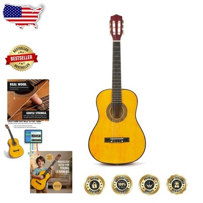 34 Inch Kids Classical Guitar - Ash Wood, Maple Fretboard, Easy Learning