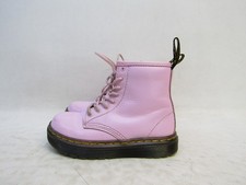 Dr. Martens Little Kids Youth Sz 10 Pink Leather Lace Up Zip 8 Eye Ankle Boots