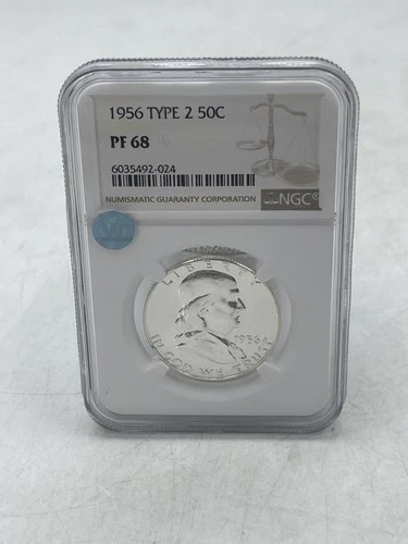 NGC Standard Brown 1956 Type 2 50C Coin PF 68