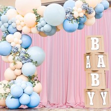 Pink Backdrop Curtain Party Baby Shower Photo Drapes 5x10 Feet 2 Panels