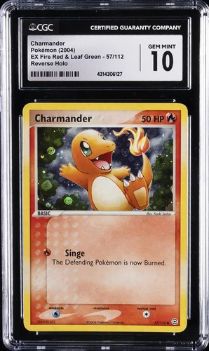 2004 POKEMON EX FIRE RED & LEAF GREEN,  REVERSE HOLO CHARMANDER CGC 10 GEM MINT