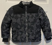 Member Mark Boy s Parka Puffer Jacket Wind Resistan Black Gray 5 Pre-Owned