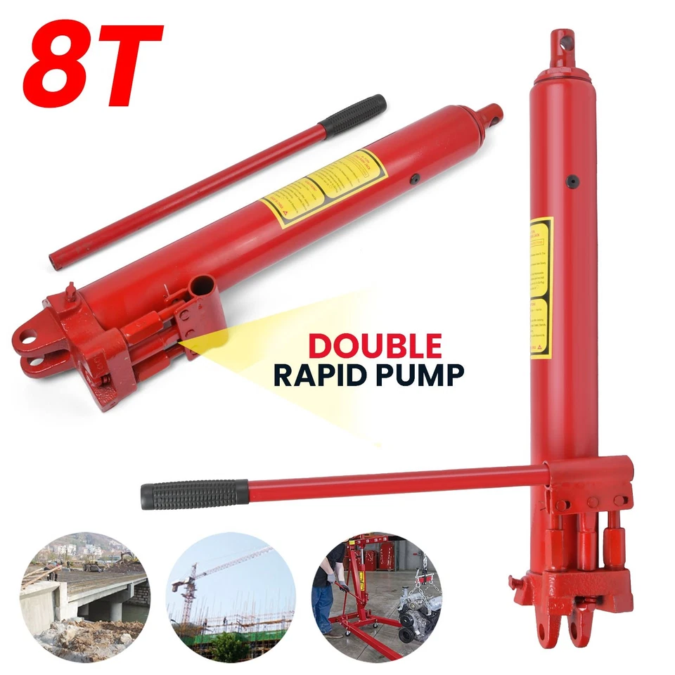 Hydraulikzylinder 8Ton mit Doppel Hub Pumpe Motorkran Getriebeheber Wagenheber - Bild 2 von 4