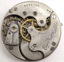 Vintage 1892 Elgin Grade 119 11 Jewel 6s pocket watch movement For Repair 
