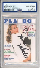 VANNA WHITE WHEEL OF FORTUNE SIGNED PLAYBOY COVER PICTURE CUT PSA DNA COA
