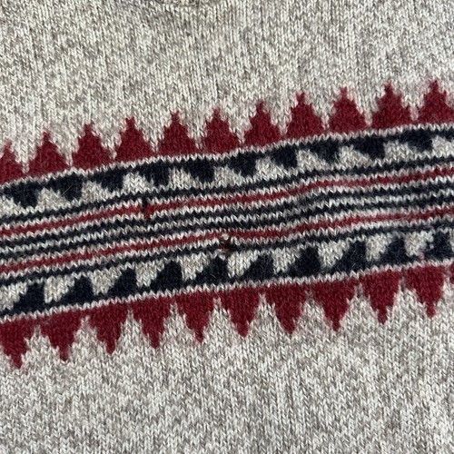 Men's Vintage 80's Pendleton Lobo USA 100% Wool Beige Knit Crewneck Sweater Sz L - Picture 3 of 4