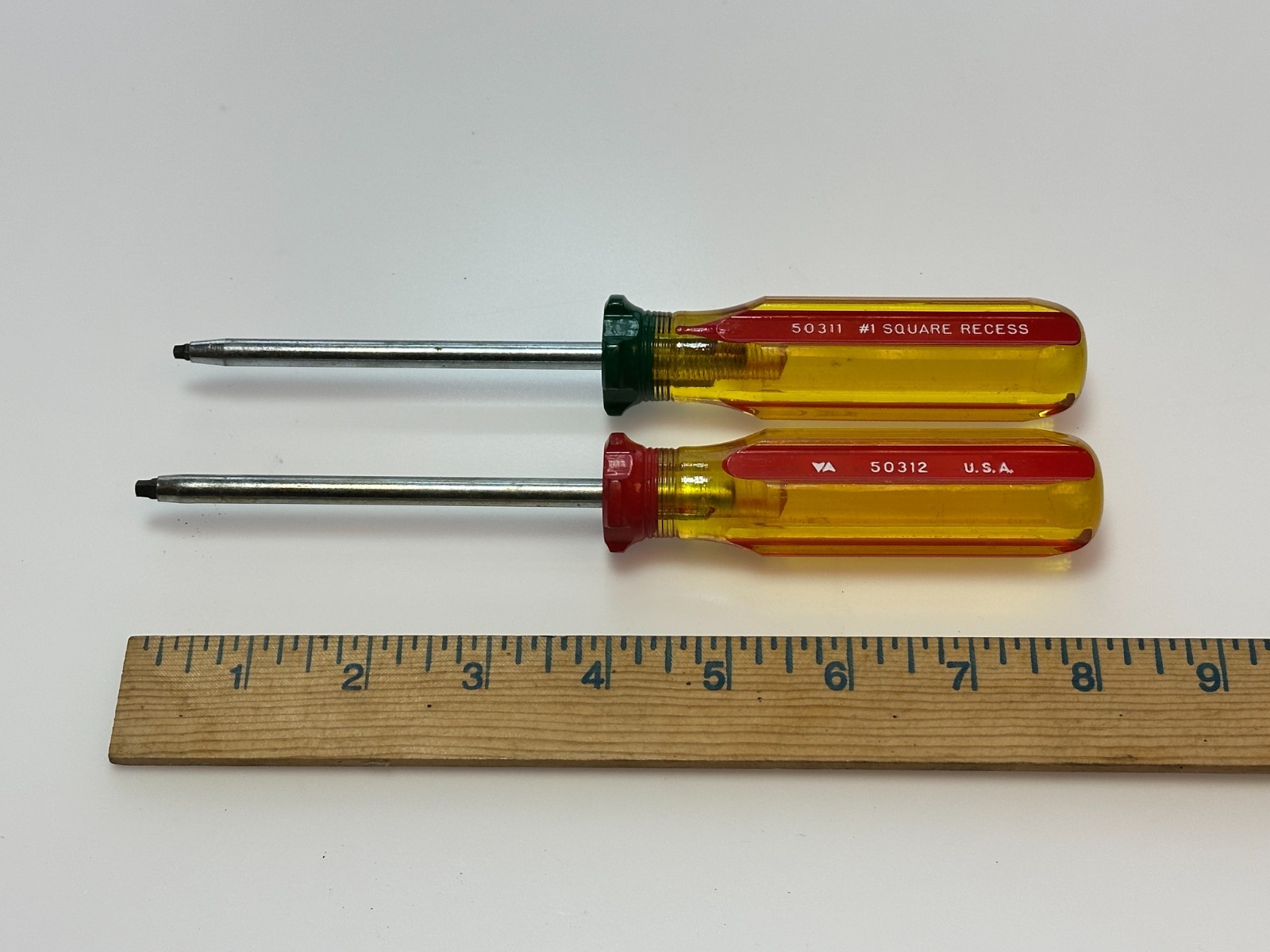 NOS Vermont American USA 2pc #1 & #2 Square Recess Screwdriver Set, 50311, 50312