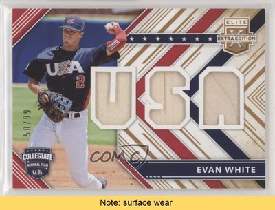 2018 Panini Elite Extra Edition USA Materials Gold 50/99 Evan White READ 7m3