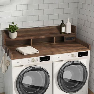 #ad #ad 2 Tier Washer and Dryer Countertop with Power Outlet 54quot; W x 27.5quot; D $189.00