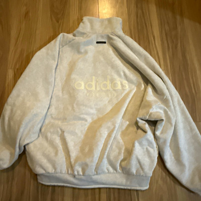 adidas Fear of God Athletics Full Zip Jacket Beige 2XL Logo Stand-Up