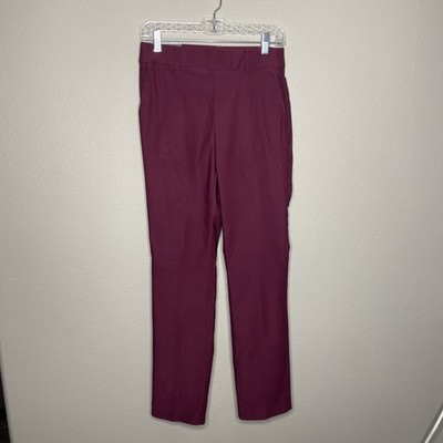 Rafaella Women s Dressy Pull On Stretch Pant Solid Color Burgundy Size 8 NWT
