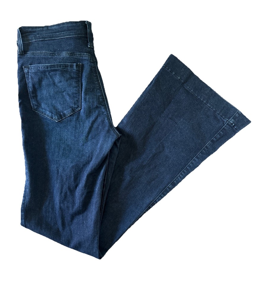Mavi Gold Sheena High Rise Flare Size 29R Denim Jeans Midnight Blue Stretch Zip