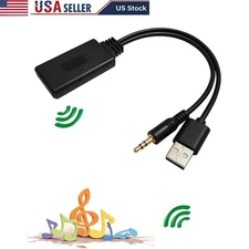 Car AUX Bluetooth 5.0 HIFI Audio Cable Adapter Car Charger Transmitter Adapter 