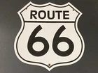 Route 66 Porcelain Enamel Sign Vintage Repro 11.5 x 11 Inches US (Ande Rooney?)