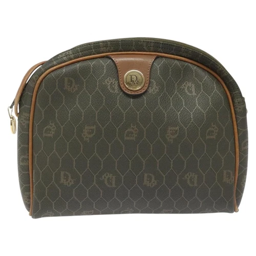 Sac bandoulière Dior en toile verte nid d'abeille authentique