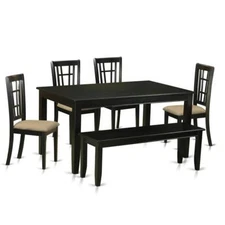 DUNI6-BLK-C 6 PC Kitchen nook Dining set - Kitchen Table and 4 Dining Chairs...
