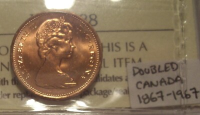エリザベス（121） Super Gem Elizabeth II 1967 Dbld CANADA 1867 1967 Cent - ICCS MS