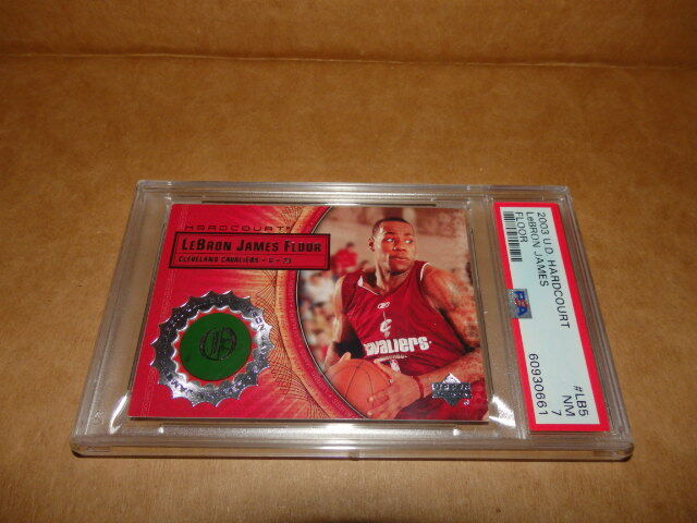 2003 U.D. Hardcourt LeBron James #LB5 Rookie Floor Card Graded PSA 7 NM RC