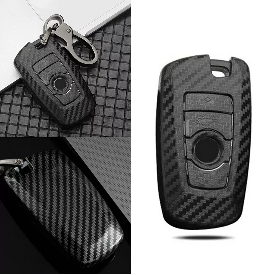 Carbon Fiber 4 Button Remote Key Fob Shell Case For BMW 1 3 5 7 Series 428i 420i - Изображение 2 из 4