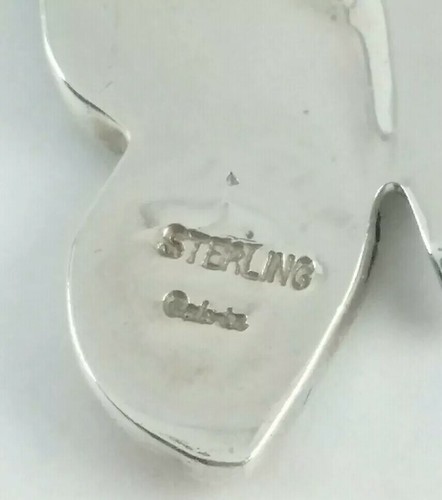 Vintage Navajo Calvin Begay Sterling Silver Multi-stone Inlay Butterfly Pendant - Picture 2 of 9
