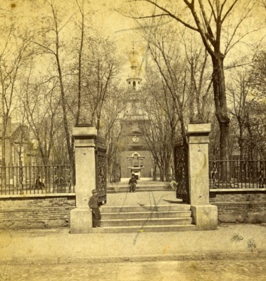 USA Philadelphia Independence Hall Rear Old Stereoview Photo Cremer 1875