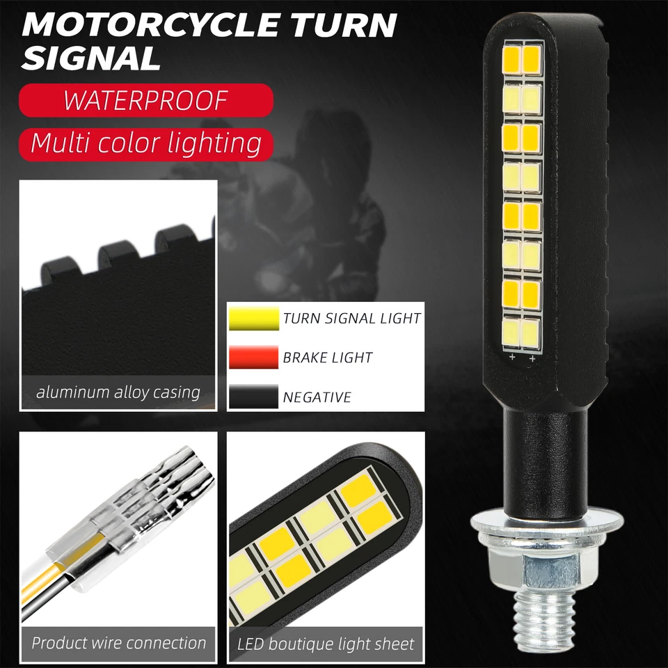 2 peças LED fluindo sinal de seta DRL mini indicador de luz para Aprilia RSV4 1000 RR - Imagem 4 de 4