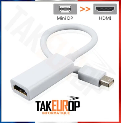 ADAPTATEUR MINI DISPLAY PORT VERS HDMI POUR APPLE iMAC MACBOOK AIR - PRO - Photo 1/4