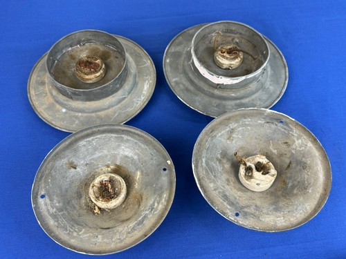 4 Vintage Aluminum Ceiling Light Fixtures, 2 Different Styles, Exterior, Porch - Picture 10 of 16