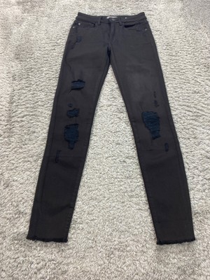 DL1961 Women's Straight Leg Jeans - Distressed Stretch Denim With Contrast Panels