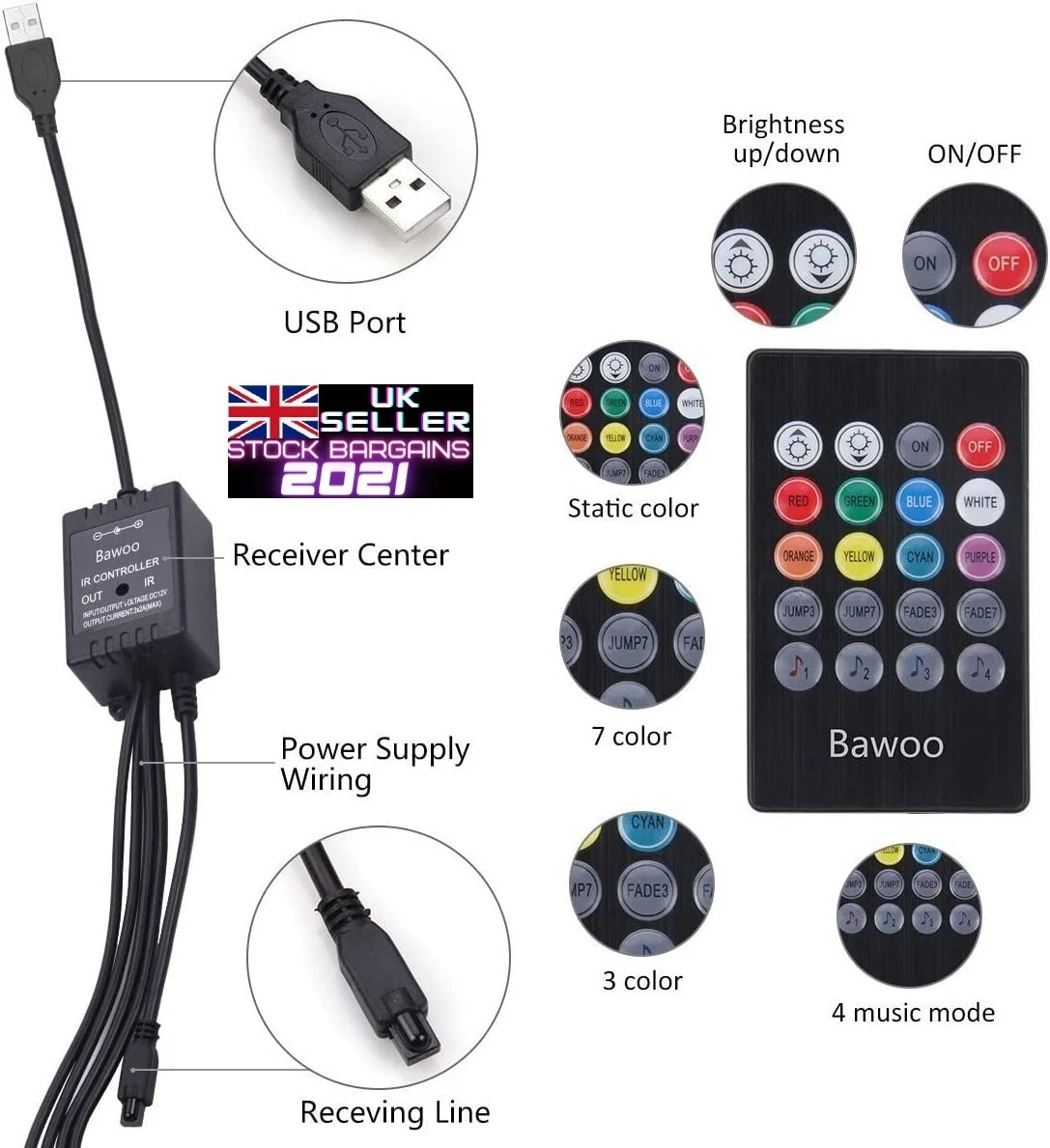 Bawoo car strip lights online