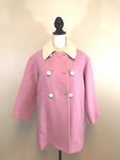 New J Crew Double Cloth Double Brested Wool Coat Jacket Pink Orchid Sz 6 New 6